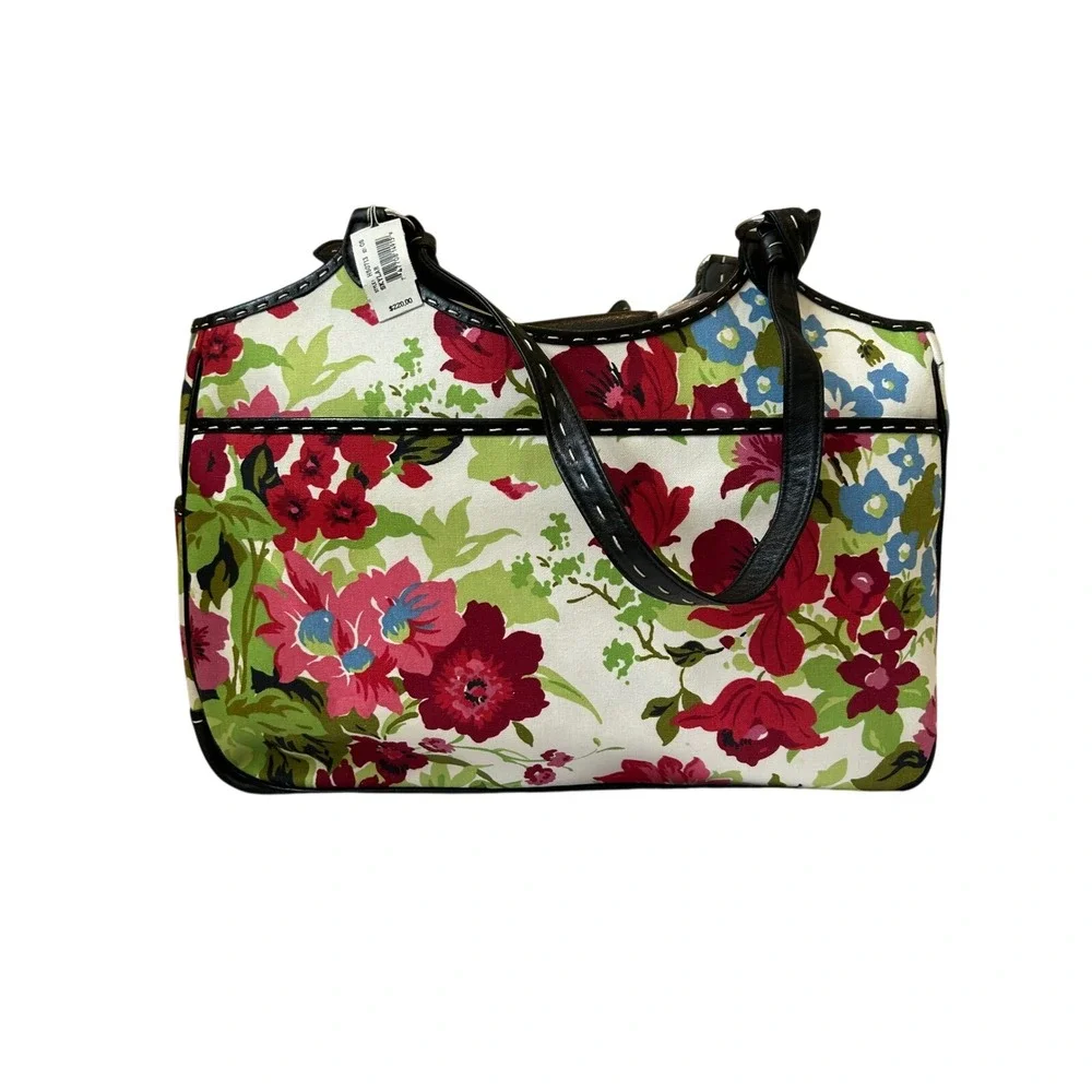 NWT Brighton Skylar Canvas Floral Handbag Shoulder Bag Multicolor MSRP $220‎